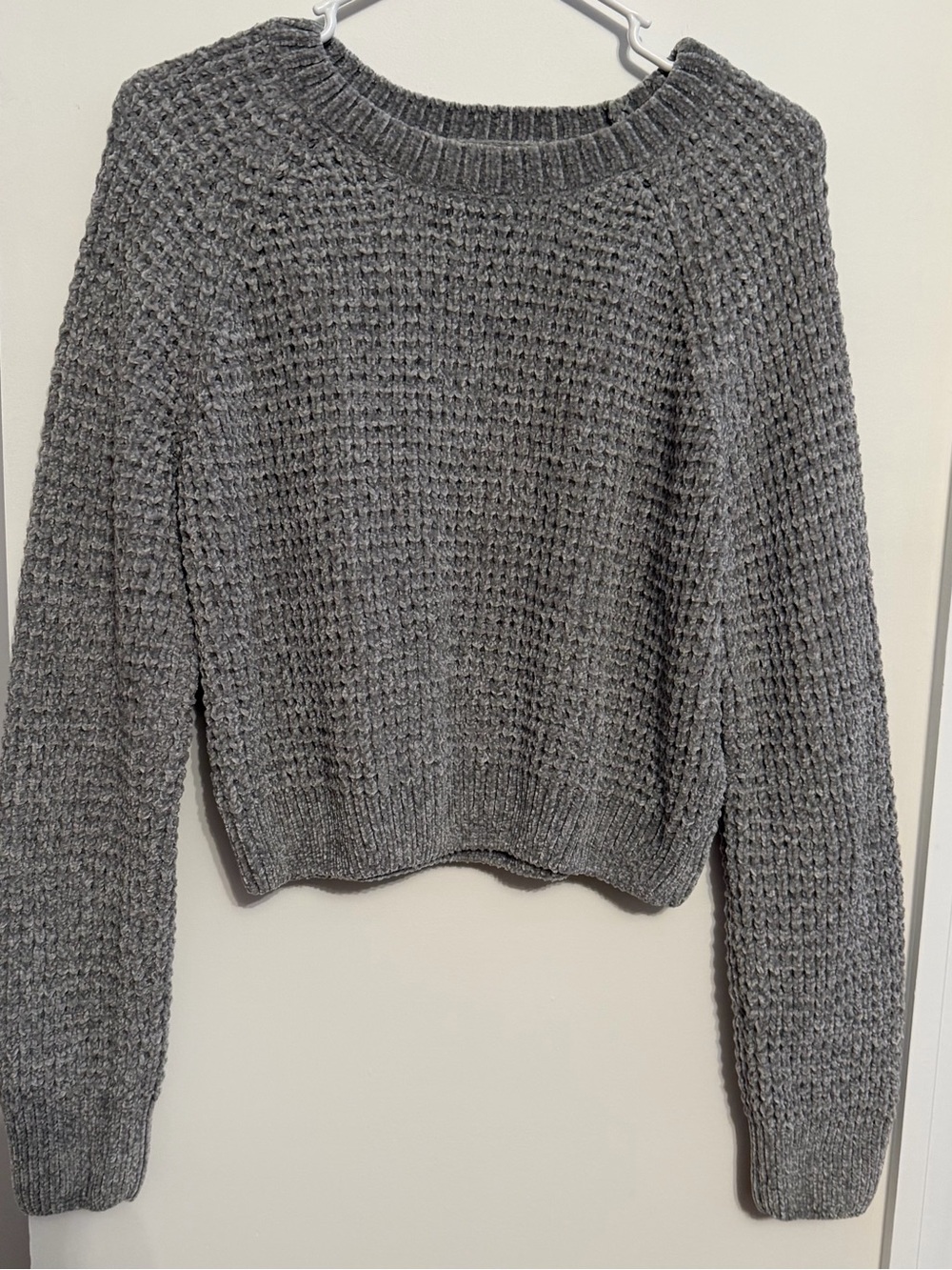 Altar'd State Charcoal Waffle Knit Crewneck Sweater